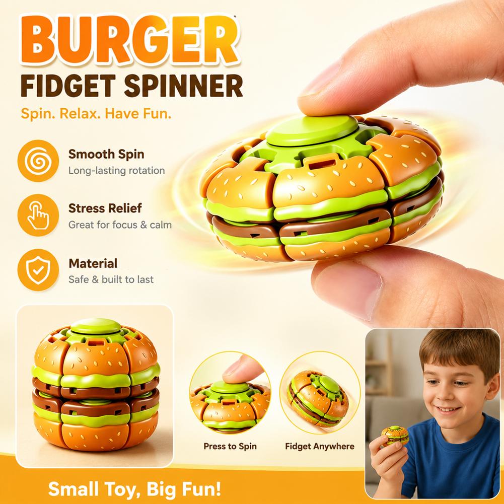 Fidget Spinner Bearing - Humburger Fidget Spinner Spielzeug, rotierender Stressball,