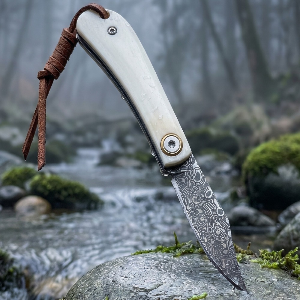 Edc Daily Carry - Outdoor-Klappmesser mit Büffelknochen-Griff Kleines Taschenmesser für